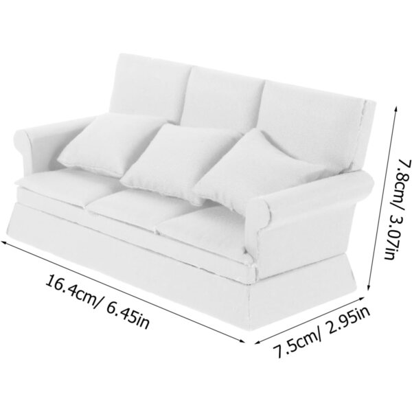 Mini divano bianco VICASKY per casa delle bambole, set mobili soggiorno miniatura