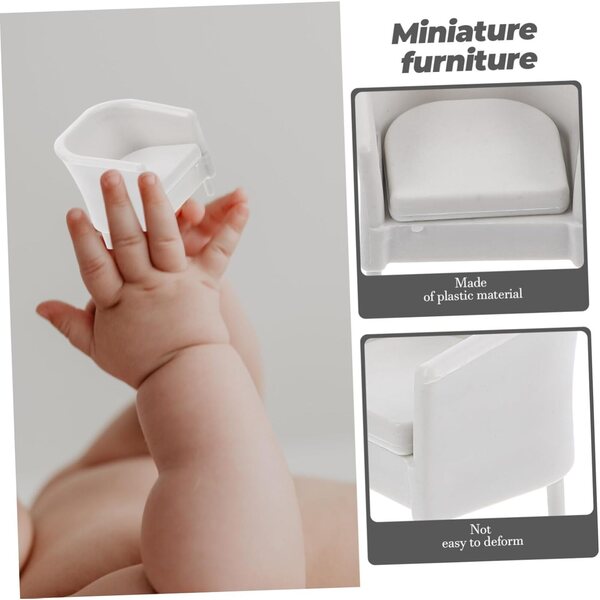Mini-Kunststofftisch und Stühle-Set für VICASKY Puppenhaus, Miniaturmöbel