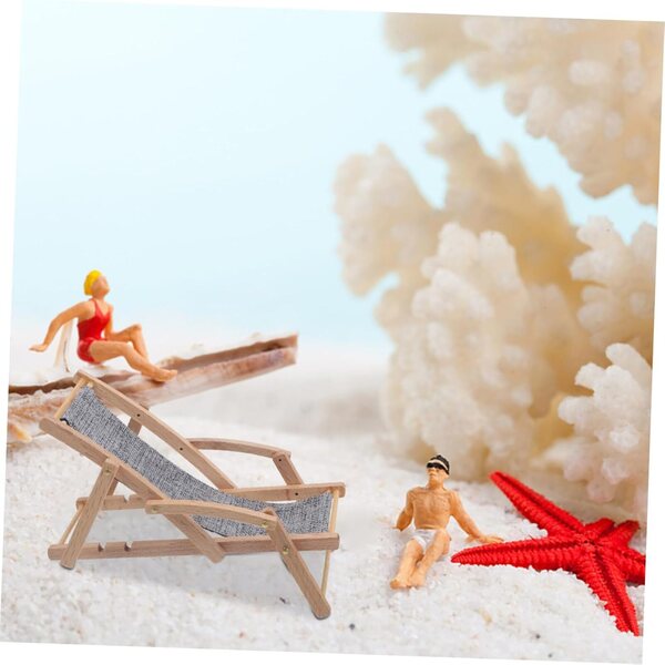 VICASKY Set 4 Sedie da Spiaggia Miniature per Decorazione Casa Bambole