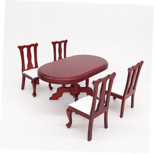 VICASKY mini tavolo da pranzo in legno con sedia per casa delle bambole scala 1:12