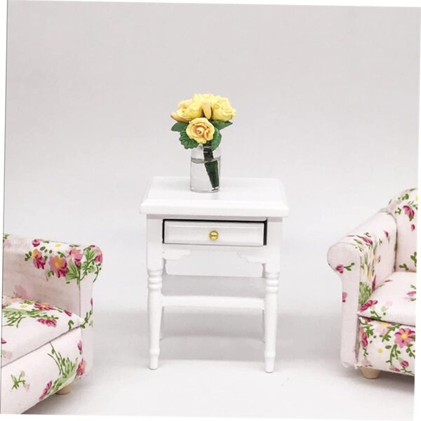VICASKY Mini Mobili in Legno Bianco 1:12 per Casa in Miniatura, Decorazione Dettagliata