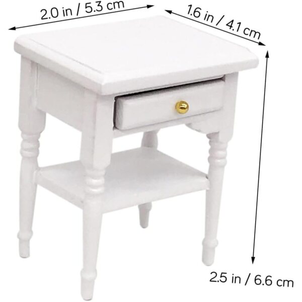 VICASKY Mini Mobili in Legno Bianco 1:12 per Casa in Miniatura, Decorazione Dettagliata