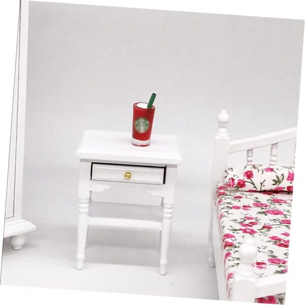 VICASKY Mini Mobili in Legno Bianco 1:12 per Casa in Miniatura, Decorazione Dettagliata