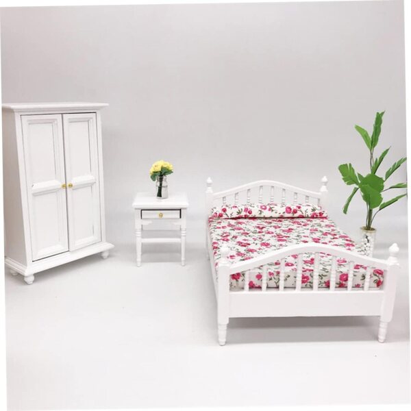 VICASKY Mini Mobili in Legno Bianco 1:12 per Casa in Miniatura, Decorazione Dettagliata