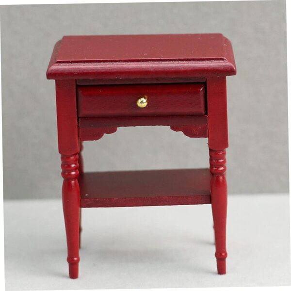 Mini comodino in legno rosso VICASKY per case delle bambole, modello realistico e resistente