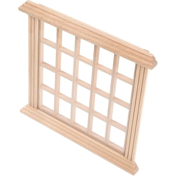 VICASKY Mini ungefärbtes Holzfenster für DIY Puppenhaus