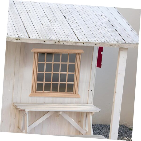 VICASKY Mini finestra in legno non colorata per casa delle bambole fai da te