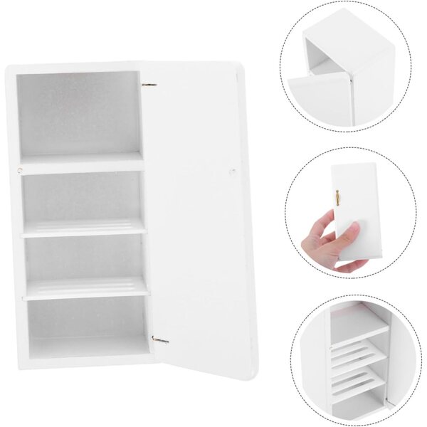VICASKY Mini Frigorifero Bianco per Casa delle Bambole e Decorazioni Miniature