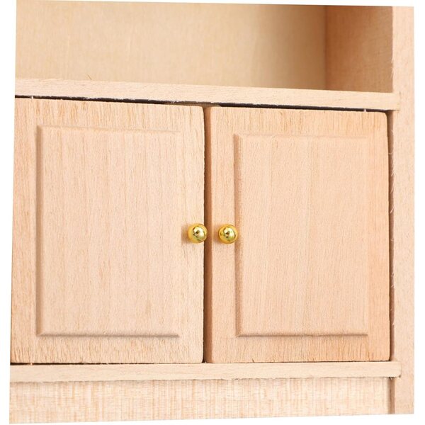 VICASKY Mini Libreria in Legno 1:12 per Casa delle Bambole con Porta e Maniglia Oro