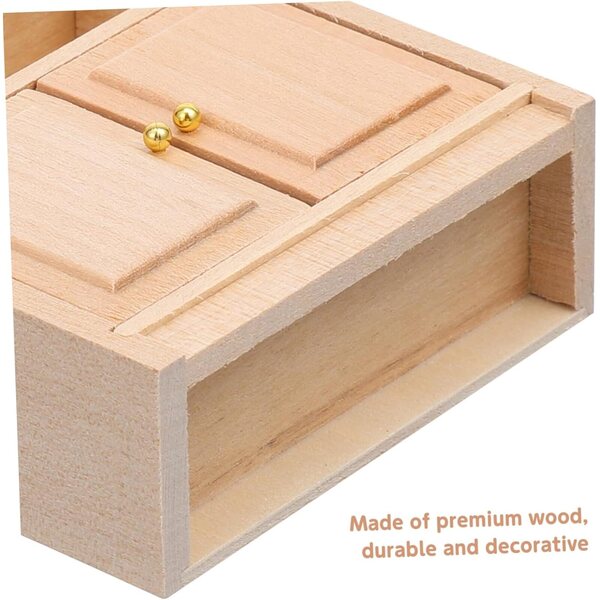 VICASKY Mini Libreria in Legno 1:12 per Casa delle Bambole con Porta e Maniglia Oro
