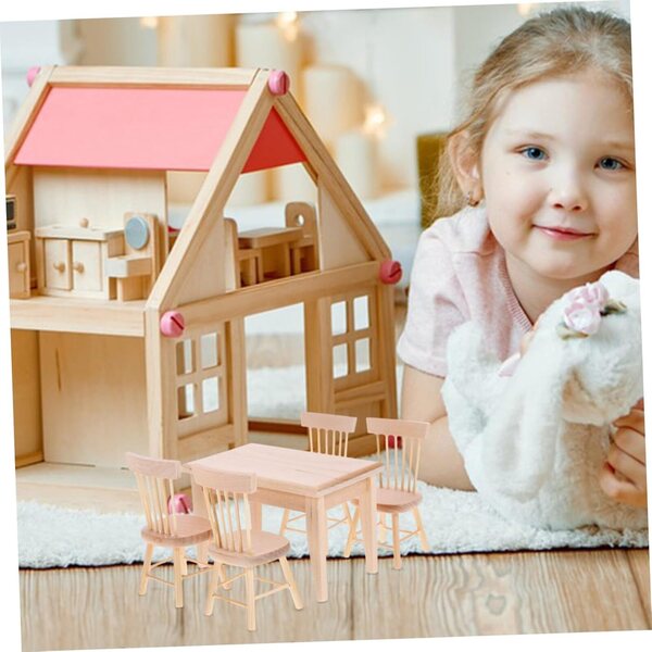 VICASKY Mini Sedile in Legno Retrò per Decorazione e Piccoli Mobili 10,5x8,5x6 cm