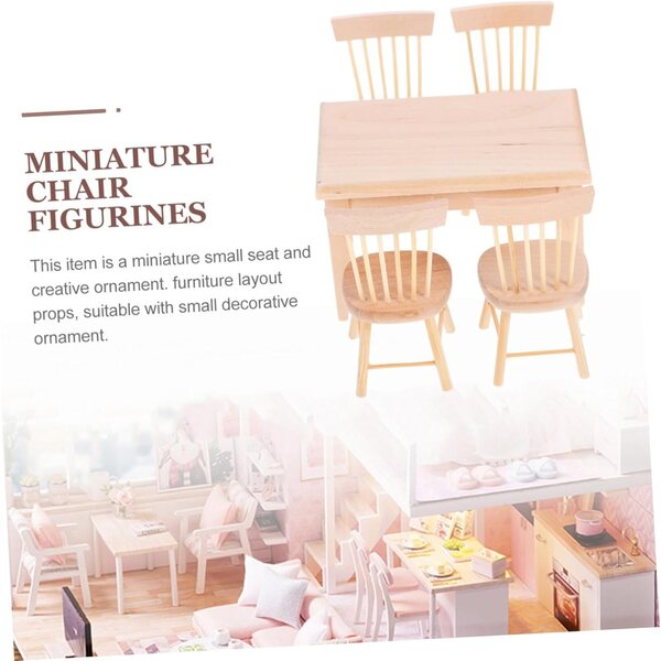 VICASKY Mini Sedile in Legno Retrò per Decorazione e Piccoli Mobili 10,5x8,5x6 cm