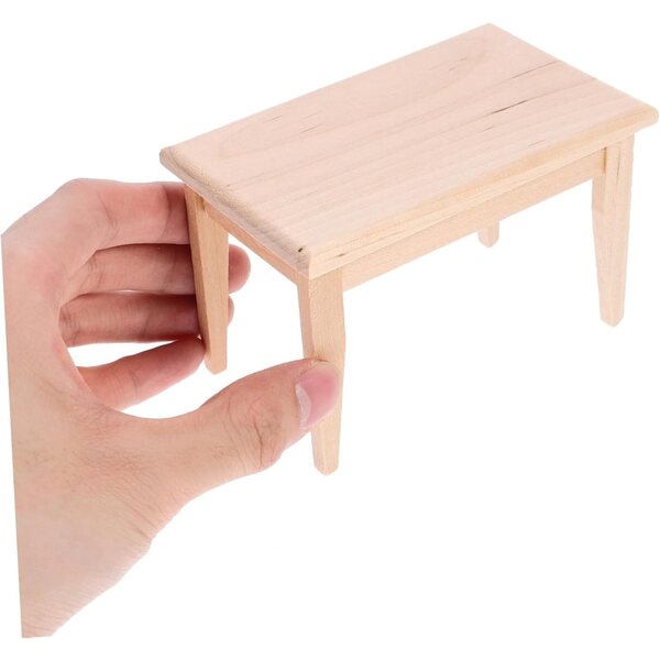 VICASKY Mini Sedile in Legno Retrò per Decorazione e Piccoli Mobili 10,5x8,5x6 cm