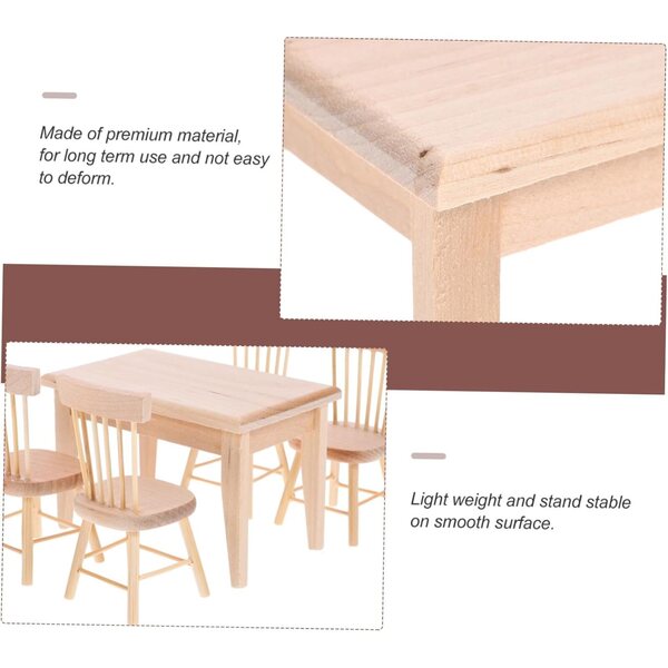 VICASKY Mini Sedile in Legno Retrò per Decorazione e Piccoli Mobili 10,5x8,5x6 cm