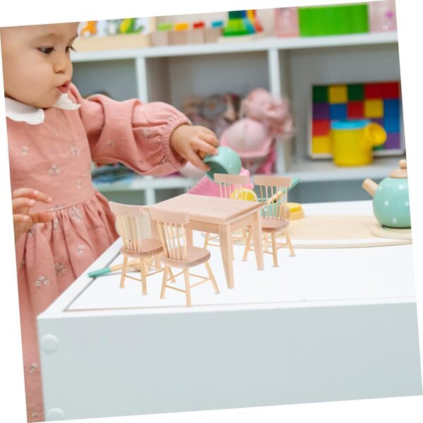 VICASKY Mini Sedile in Legno Retrò per Decorazione e Piccoli Mobili 10,5x8,5x6 cm