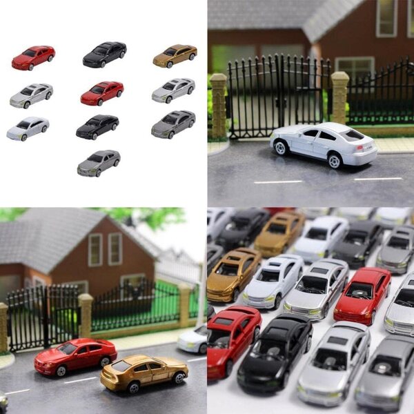 Set mit 10 Automodellen im Maßstab 1:75 TTETTZ – farbige Kunststoffminiaturen