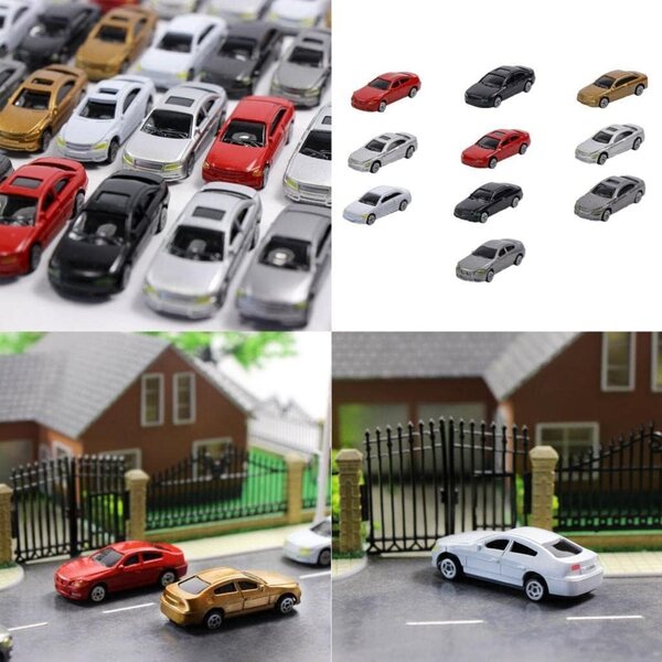 Set mit 10 Automodellen im Maßstab 1:75 TTETTZ – farbige Kunststoffminiaturen