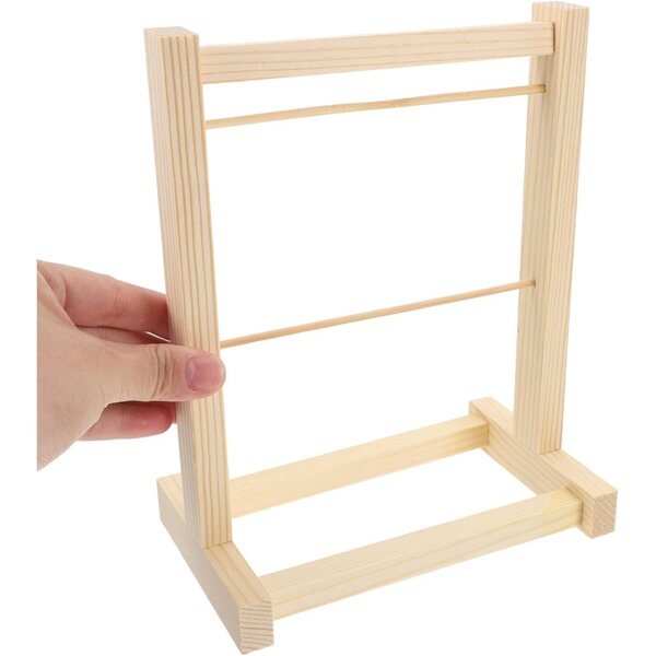 VICASKY Appendiabiti in Legno per Bambole - Mini Organizzatore Vestiti Casa delle Bambole