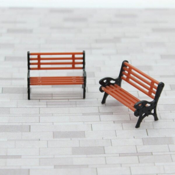 Miniatur-Parkbankmodell 1:75 aus ABS für Puppenhäuser und Bühnenbilder