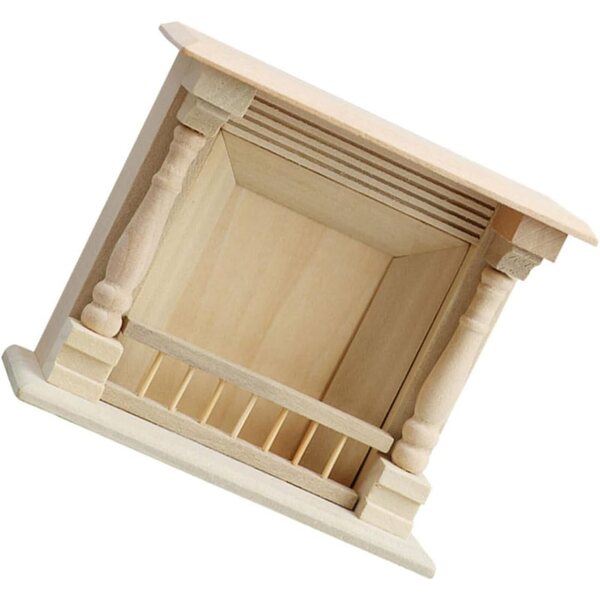 VICASKY Mini-Holzkamin für Puppenhaus, Maßstab 1:12, detaillierte Dekoration