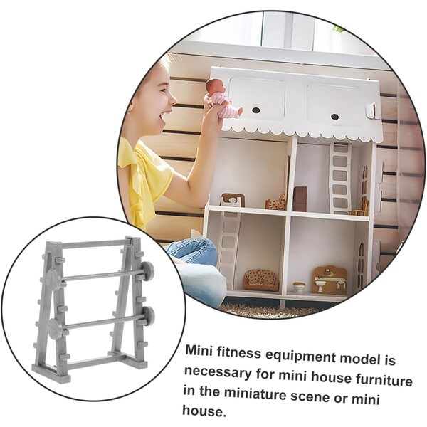 VICASKY Mini-Langhantel 1:20 für Puppenhaus – dekoratives Fitness-Zubehör
