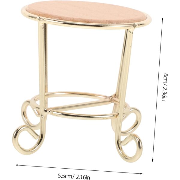 VICASKY Tavolo Rotondo in Miniatura in Legno e Metallo per Casa delle Bambole