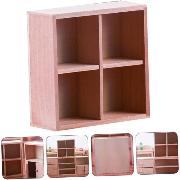 VICASKY Mini armadio in legno 7,5 cm per casa delle bambole in scala 1:12