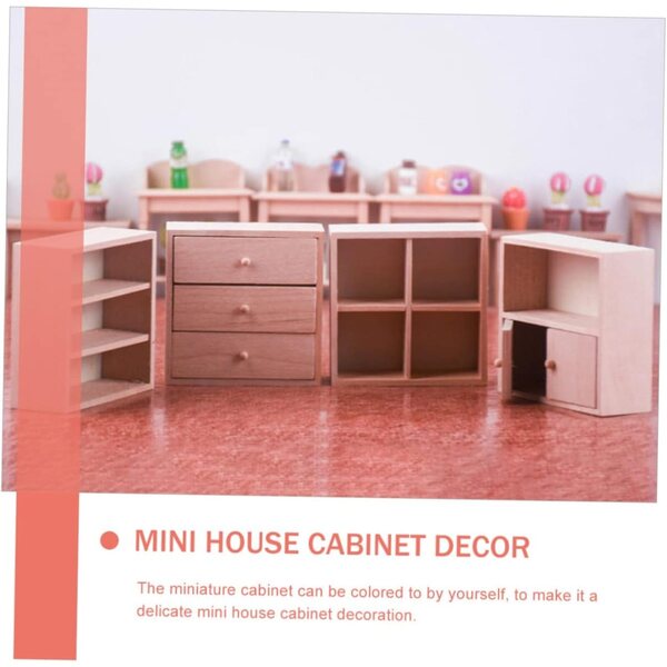 VICASKY Mini armadio in legno 7,5 cm per casa delle bambole in scala 1:12