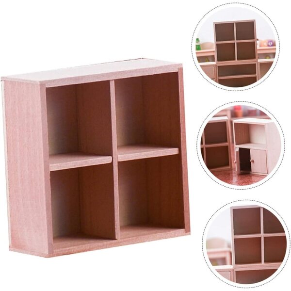 VICASKY Mini armadio in legno 7,5 cm per casa delle bambole in scala 1:12