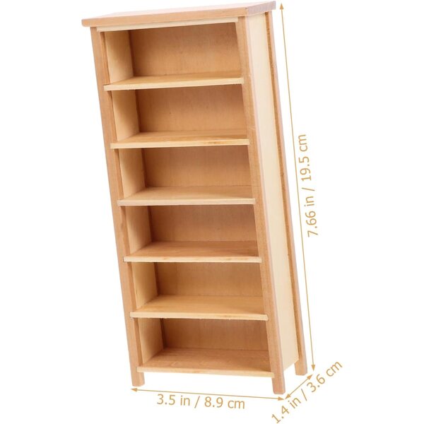 VICASKY Mini Libreria in Legno 2pezzi per Casa delle Bambole, Decorazione Realistica