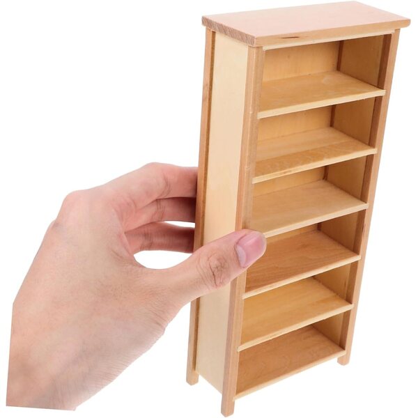 VICASKY Mini Libreria in Legno 2pezzi per Casa delle Bambole, Decorazione Realistica