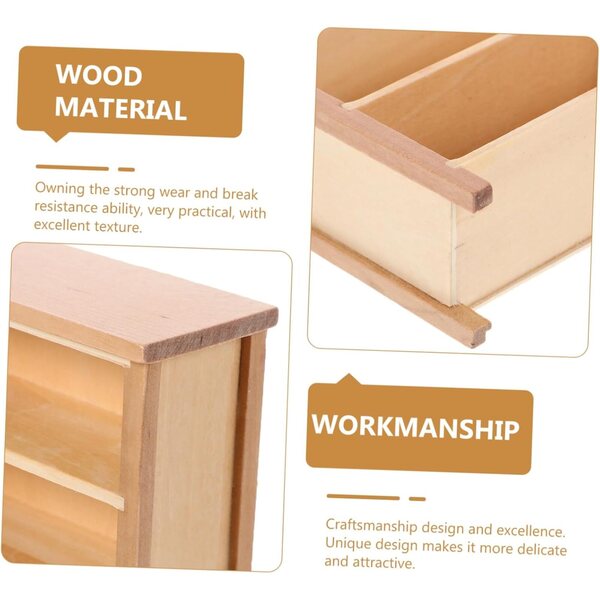 VICASKY Mini Libreria in Legno 2pezzi per Casa delle Bambole, Decorazione Realistica