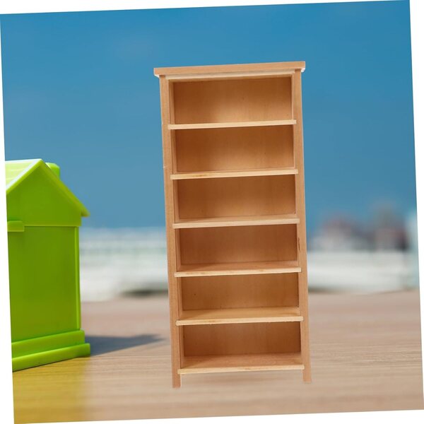 VICASKY Mini Libreria in Legno 2pezzi per Casa delle Bambole, Decorazione Realistica