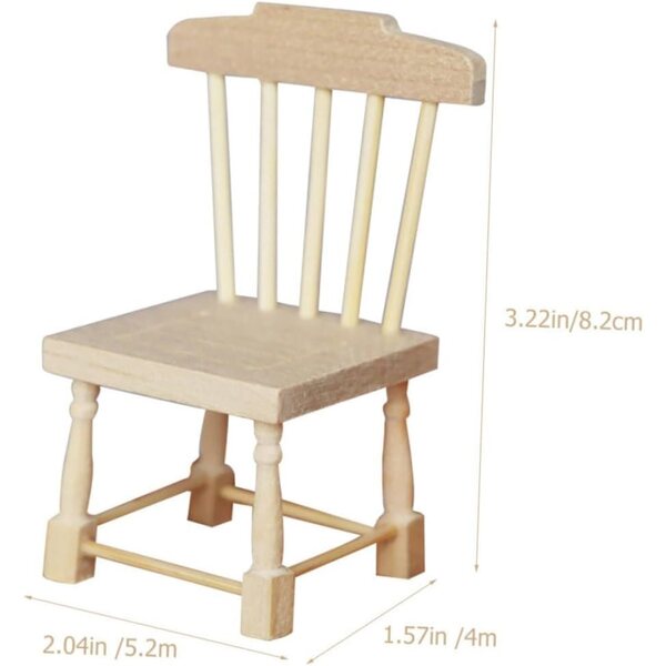 VICASKY Miniatur-Holzstuhl für Puppenhäuser und DIY-Dekorationen