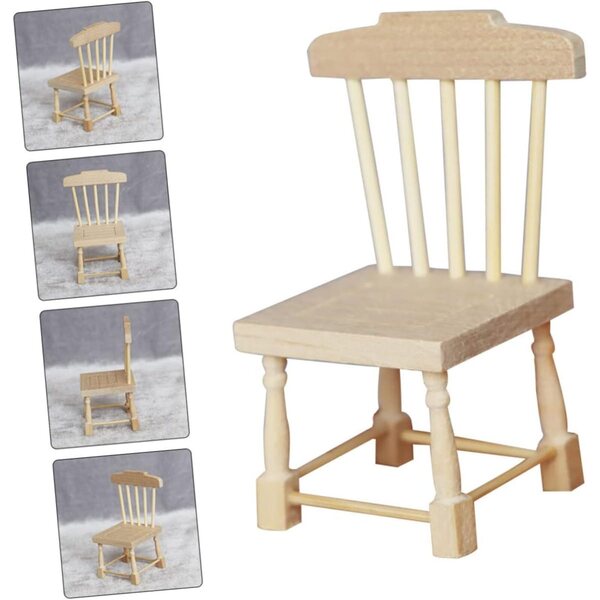 VICASKY Miniatur-Holzstuhl für Puppenhäuser und DIY-Dekorationen