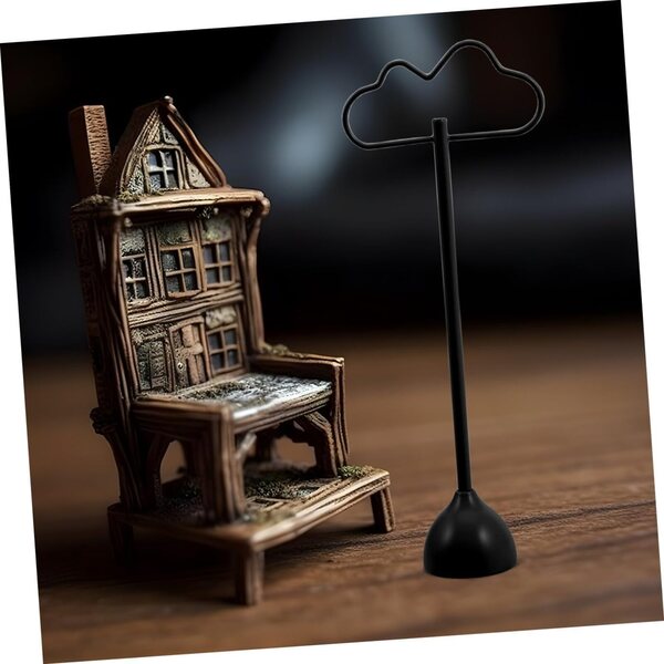 VICASKY Armadio Miniatura in Ferro Nero per Casa delle Bambole, Appendia-cappelli e Rack Versatile