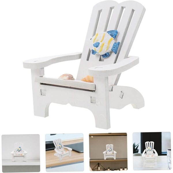 TOPBATHY Mini Sedia da Spiaggia in Legno Decorazione per Casa delle Bambole 9,5x7x9 cm