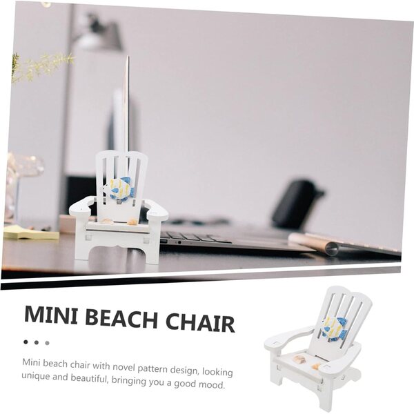 TOPBATHY Mini Sedia da Spiaggia in Legno Decorazione per Casa delle Bambole 9,5x7x9 cm