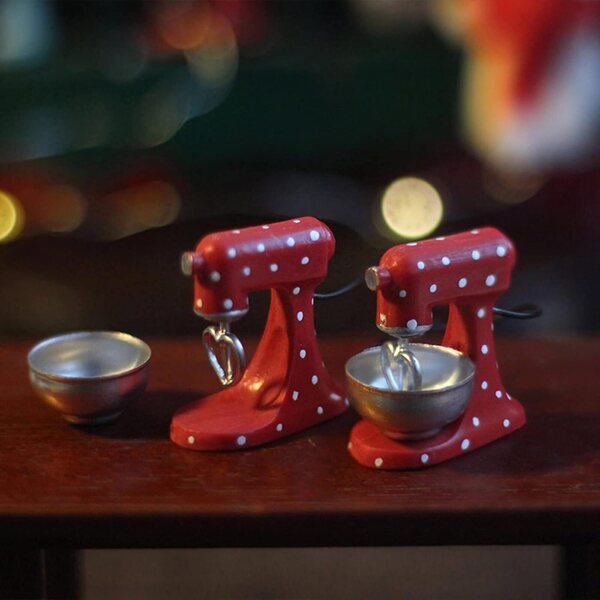 XAGMODSHN Mixer Miniatura Natale in Resina - Decorazione Realistica per Casa delle Bambole