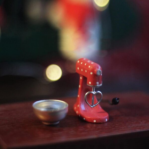 XAGMODSHN Mixer Miniatura Natale in Resina - Decorazione Realistica per Casa delle Bambole