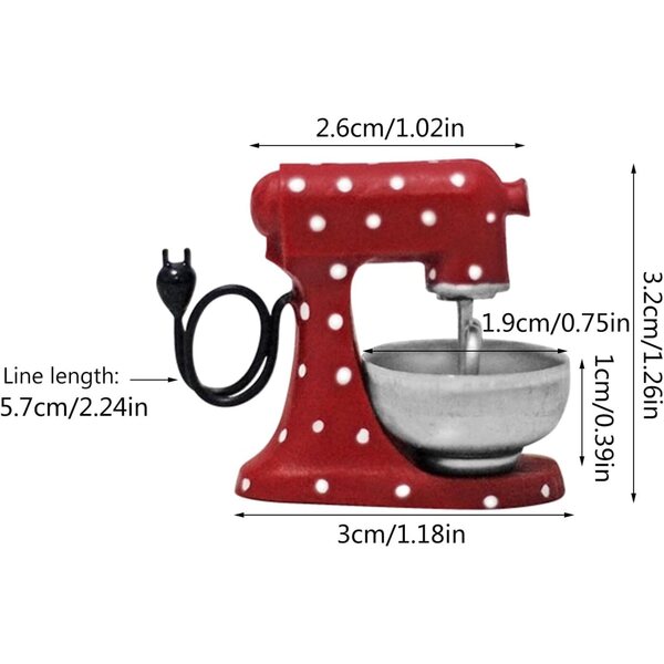 XAGMODSHN Mixer Miniatura Natale in Resina - Decorazione Realistica per Casa delle Bambole