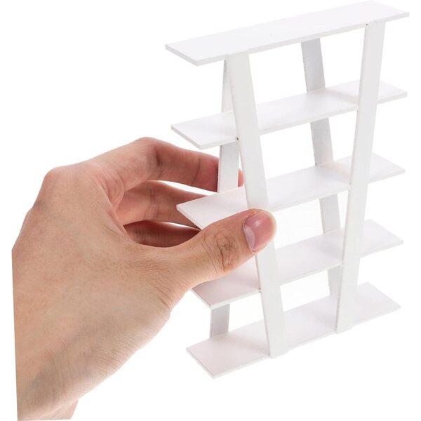 VICASKY Mensola Miniatura in Legno Bianco per Casa delle Bambole 14x9,7x2,5 cm