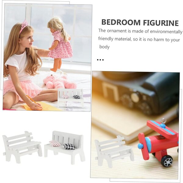 VICASKY Set mit 2 Mini-Holzstühlen für Zuhause, Wohnzimmer, Schlafzimmer, Dekoration