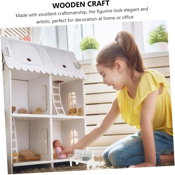 VICASKY Set mit 2 Mini-Holzstühlen für Zuhause, Wohnzimmer, Schlafzimmer, Dekoration