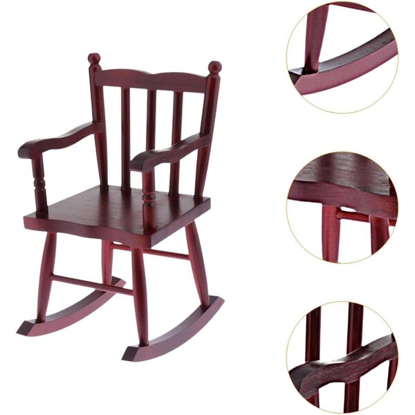 Sedia a Dondolo in Legno Miniatura per Case Bambole 22x16x32 cm Almencla