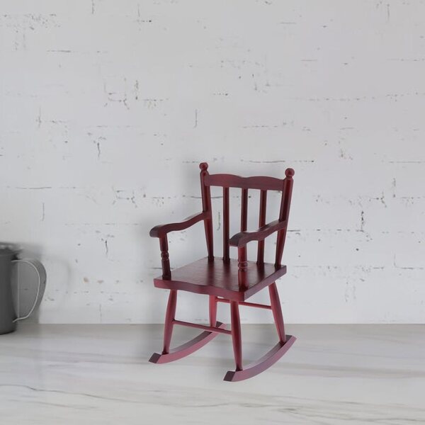 Sedia a Dondolo in Legno Miniatura per Case Bambole 22x16x32 cm Almencla