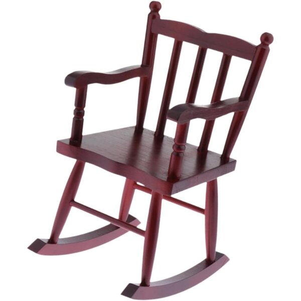 Sedia a Dondolo in Legno Miniatura per Case Bambole 22x16x32 cm Almencla