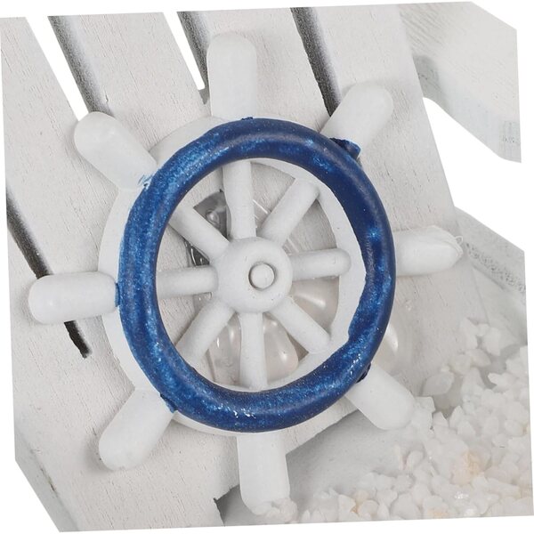 VOSAREA Mini Sedia da Spiaggia in Resina e Legno 9x7x9 cm Decorazione Casa