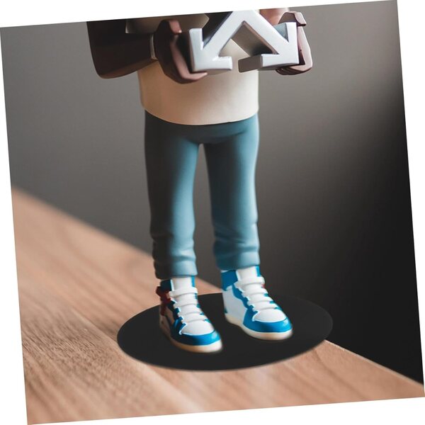 WOONEKY 10 runde Basen aus schwarzem Acryl für Miniaturen und DIY-Modellierung