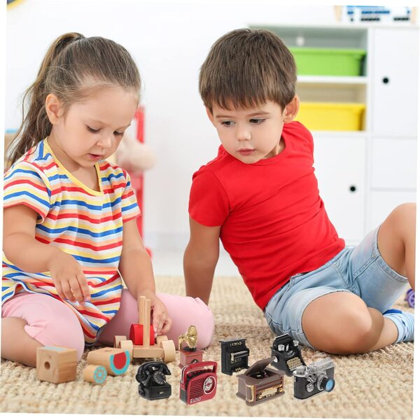 Amosfun Miniature Vintage Resina 7 Pezzi per Casa delle Bambole - Accessori Realistici
